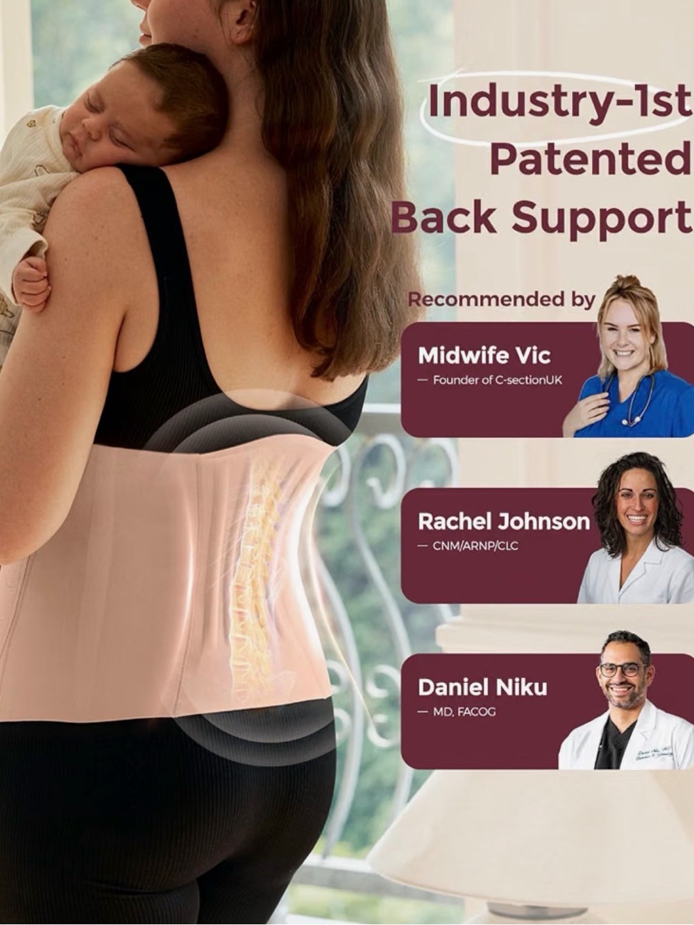 NWT -Momcozy Ergowrap Postpartum Belly Band, 3D Lifting & Ergonomic Back Support - Picture 2 of 8